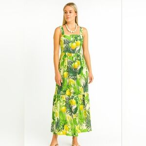 NWT Bellambra/ 🍋Lemon🍋 Made In Italy/ Tropical Sleeveless Dress/ Size US S